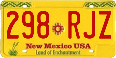 NM license plate 298RJZ