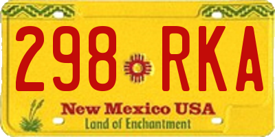 NM license plate 298RKA