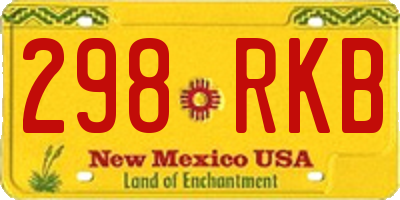 NM license plate 298RKB