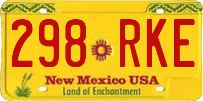 NM license plate 298RKE