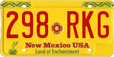 NM license plate 298RKG