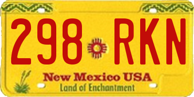 NM license plate 298RKN