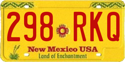 NM license plate 298RKQ