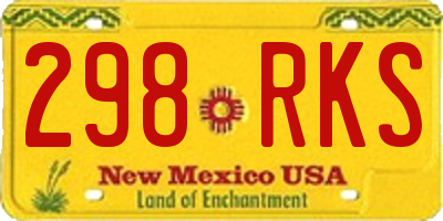 NM license plate 298RKS