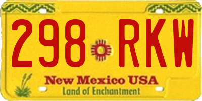 NM license plate 298RKW