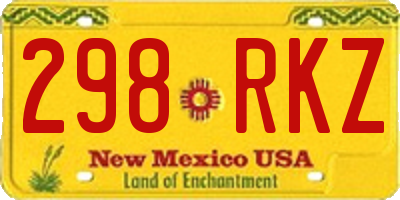 NM license plate 298RKZ