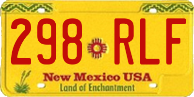 NM license plate 298RLF