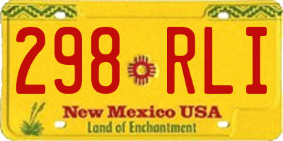 NM license plate 298RLI
