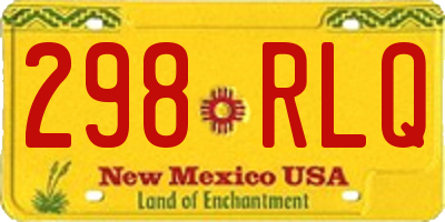 NM license plate 298RLQ