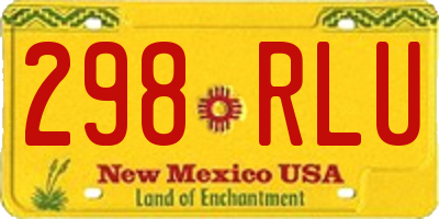 NM license plate 298RLU