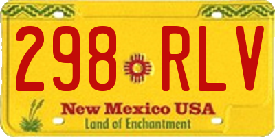 NM license plate 298RLV