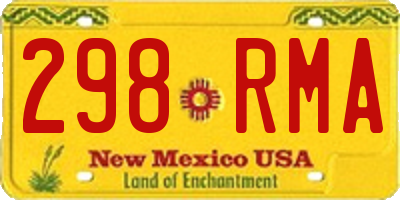 NM license plate 298RMA