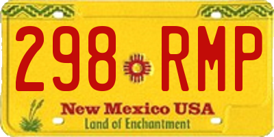 NM license plate 298RMP