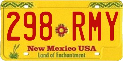 NM license plate 298RMY