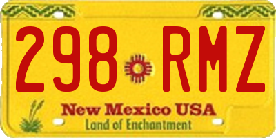 NM license plate 298RMZ