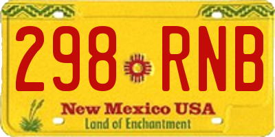 NM license plate 298RNB