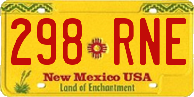 NM license plate 298RNE