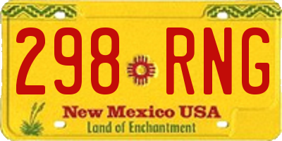 NM license plate 298RNG
