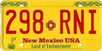 NM license plate 298RNI