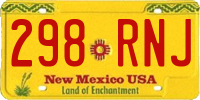 NM license plate 298RNJ