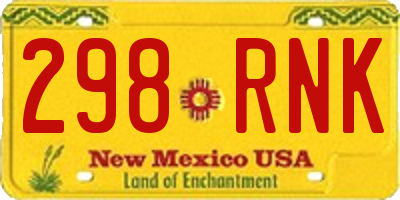 NM license plate 298RNK