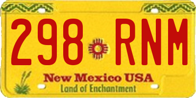 NM license plate 298RNM