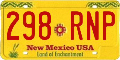 NM license plate 298RNP