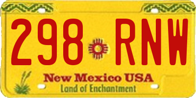 NM license plate 298RNW
