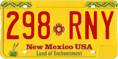NM license plate 298RNY