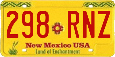 NM license plate 298RNZ