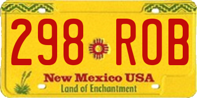 NM license plate 298ROB