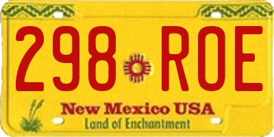 NM license plate 298ROE