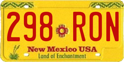 NM license plate 298RON