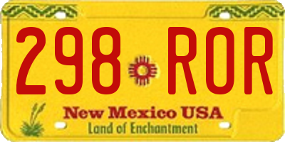 NM license plate 298ROR