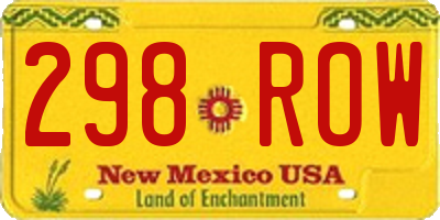 NM license plate 298ROW