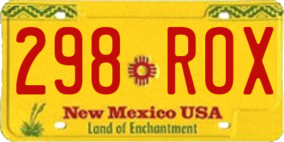 NM license plate 298ROX