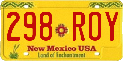 NM license plate 298ROY