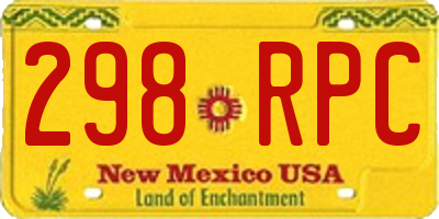 NM license plate 298RPC