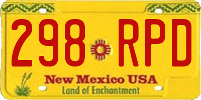 NM license plate 298RPD