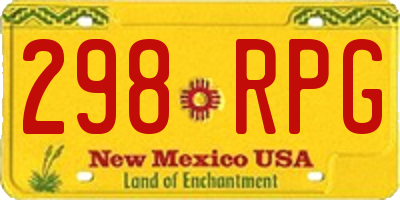 NM license plate 298RPG