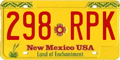 NM license plate 298RPK
