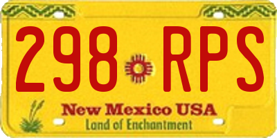 NM license plate 298RPS