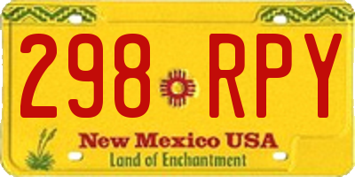 NM license plate 298RPY