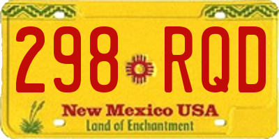 NM license plate 298RQD
