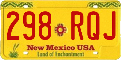 NM license plate 298RQJ