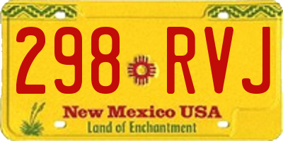 NM license plate 298RVJ
