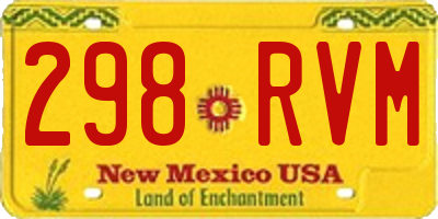 NM license plate 298RVM