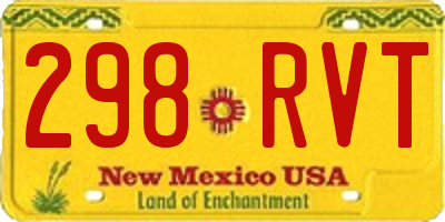 NM license plate 298RVT