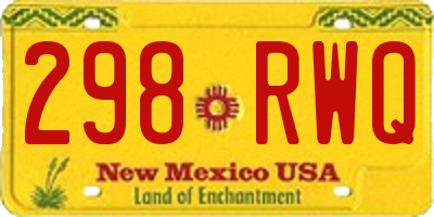 NM license plate 298RWQ
