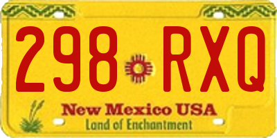 NM license plate 298RXQ